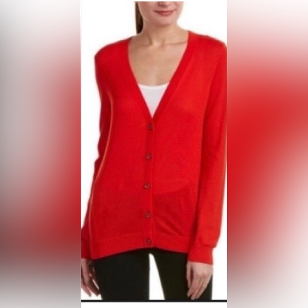 Cabi “Cobblestone” Red Zippered Back Button Front… - image 4